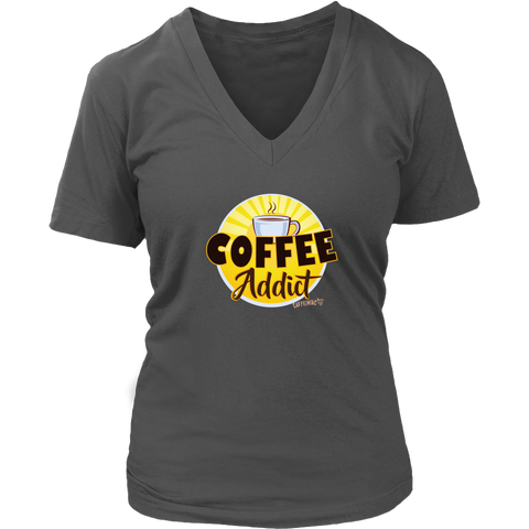Image of Coffee Addict Womens V-Neck