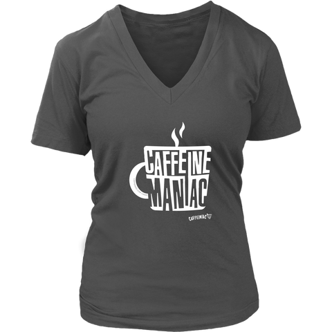 Image of Caffeine Maniac Womens V-Neck by District
