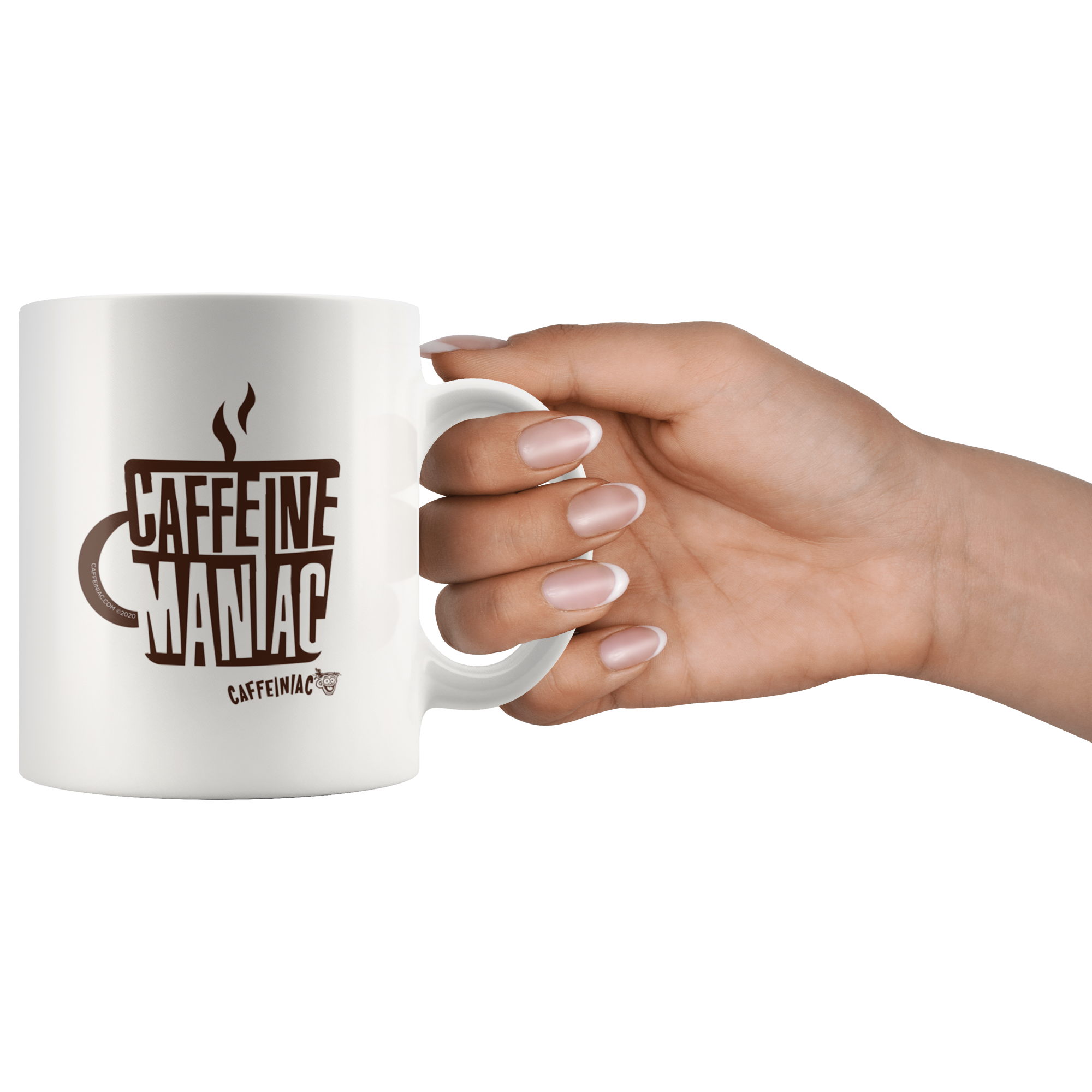 white ceramic coffee mug by Caffeinaic