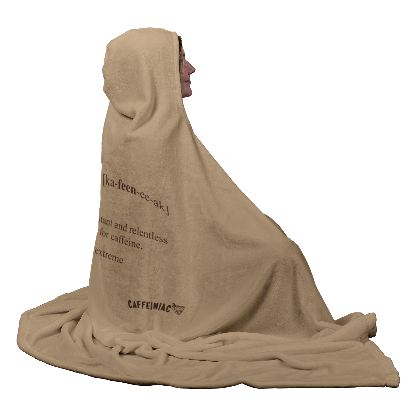 Caffeiniac Defined - Luxurious Hooded Blanket Made in the USA