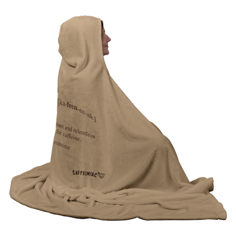 Image of Caffeiniac Defined - Luxurious Hooded Blanket Made in the USA