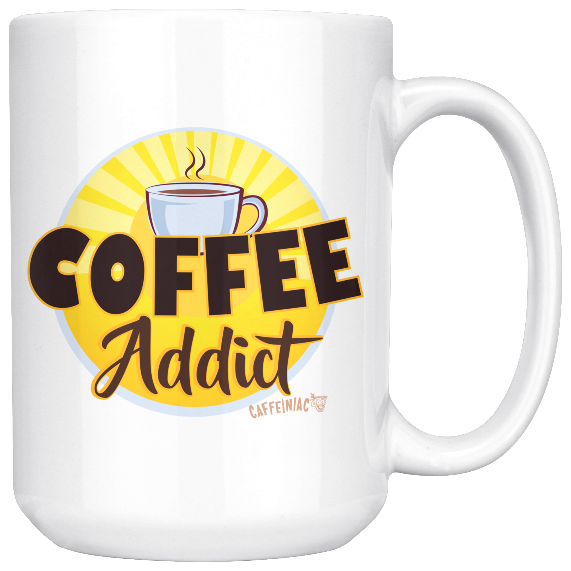 The Caffeiniac Coffee Addict mug is the perfect addition to your awesome collection.