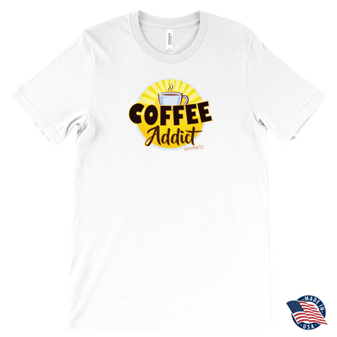 Image of Coffee Addict Mens T-Shirt - Made in the USA