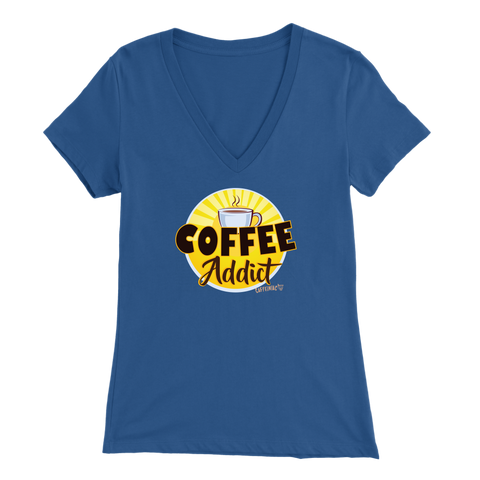 Image of Coffee Addict Womens Bella V-Neck