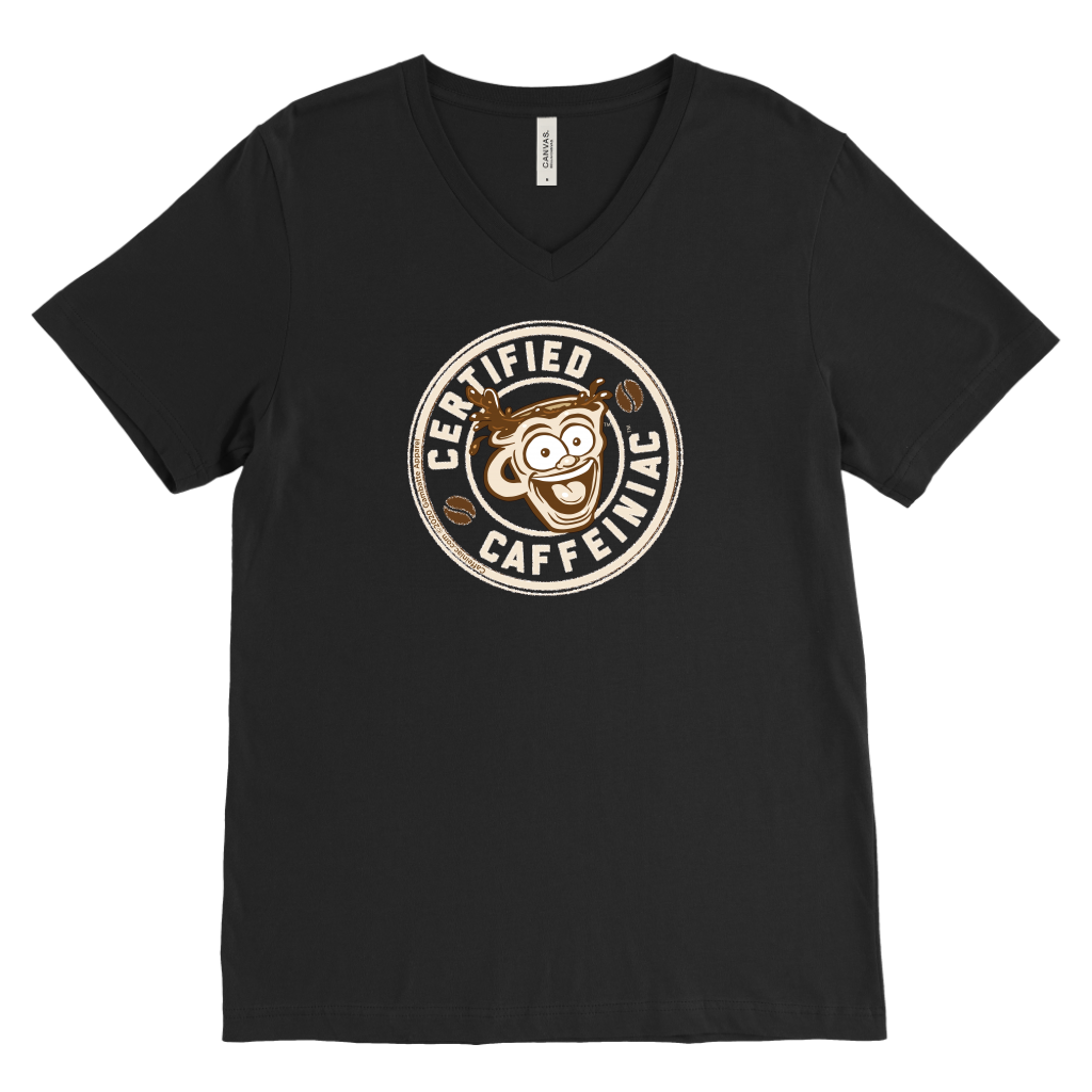 Certified Caffeiniac - Canvas Mens V-Neck