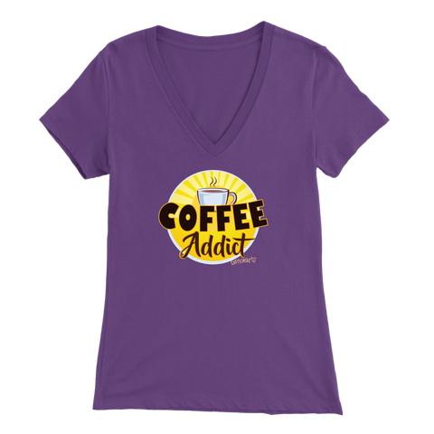 Image of Coffee Addict Womens Bella V-Neck