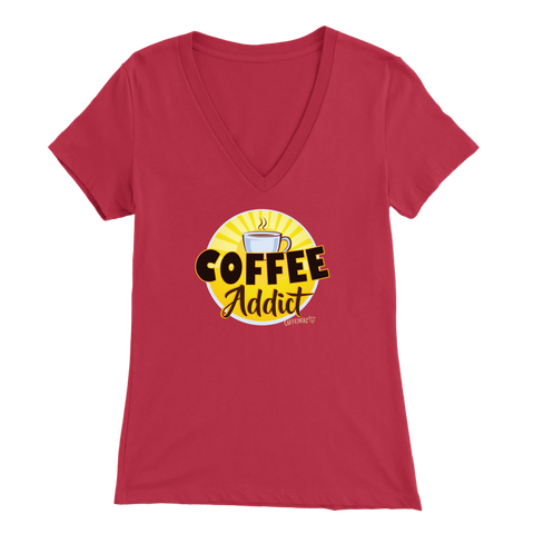 Image of Coffee Addict Womens Bella V-Neck