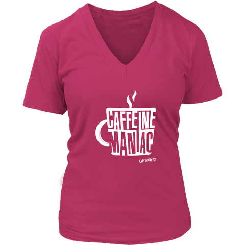 Image of Caffeine Maniac Womens V-Neck by District