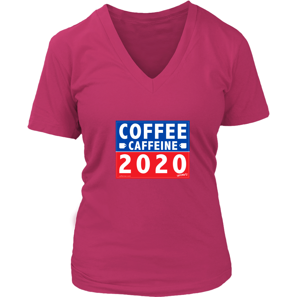 COFFEE CAFFEINE 2020 Womens V-Neck