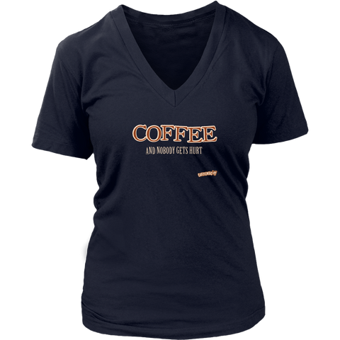 Image of Coffee and Nobody Gets Hurt - District Womens V-Neck
