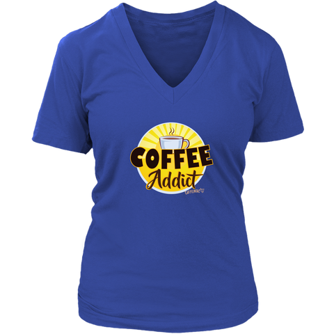Image of Coffee Addict Womens V-Neck