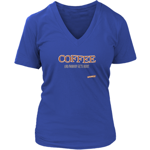 Image of Coffee and Nobody Gets Hurt - District Womens V-Neck