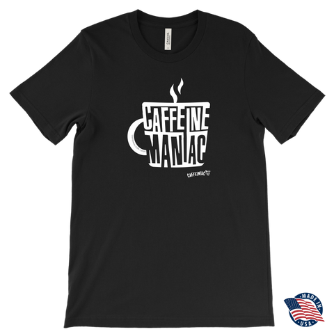 Image of Caffeine Maniac Mens T-shirt by Canvas - Made in the USA
