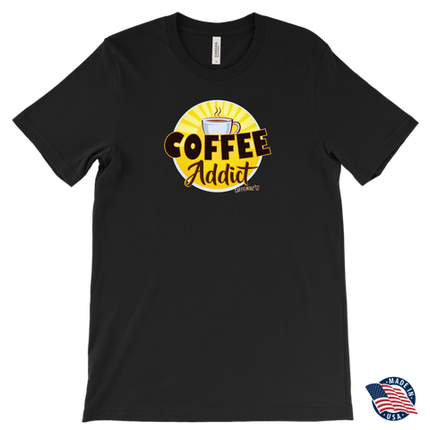 Image of Coffee Addict Mens T-Shirt - Made in the USA