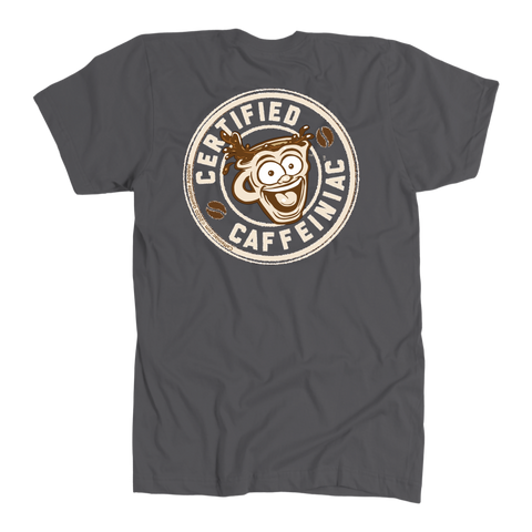 Image of Certified Caffeiniac -  American Apparel Mens Premium T-shirt