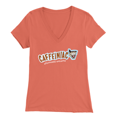 Image of Caffeiniac Aficionado Extreme - Bella Womens V-Neck