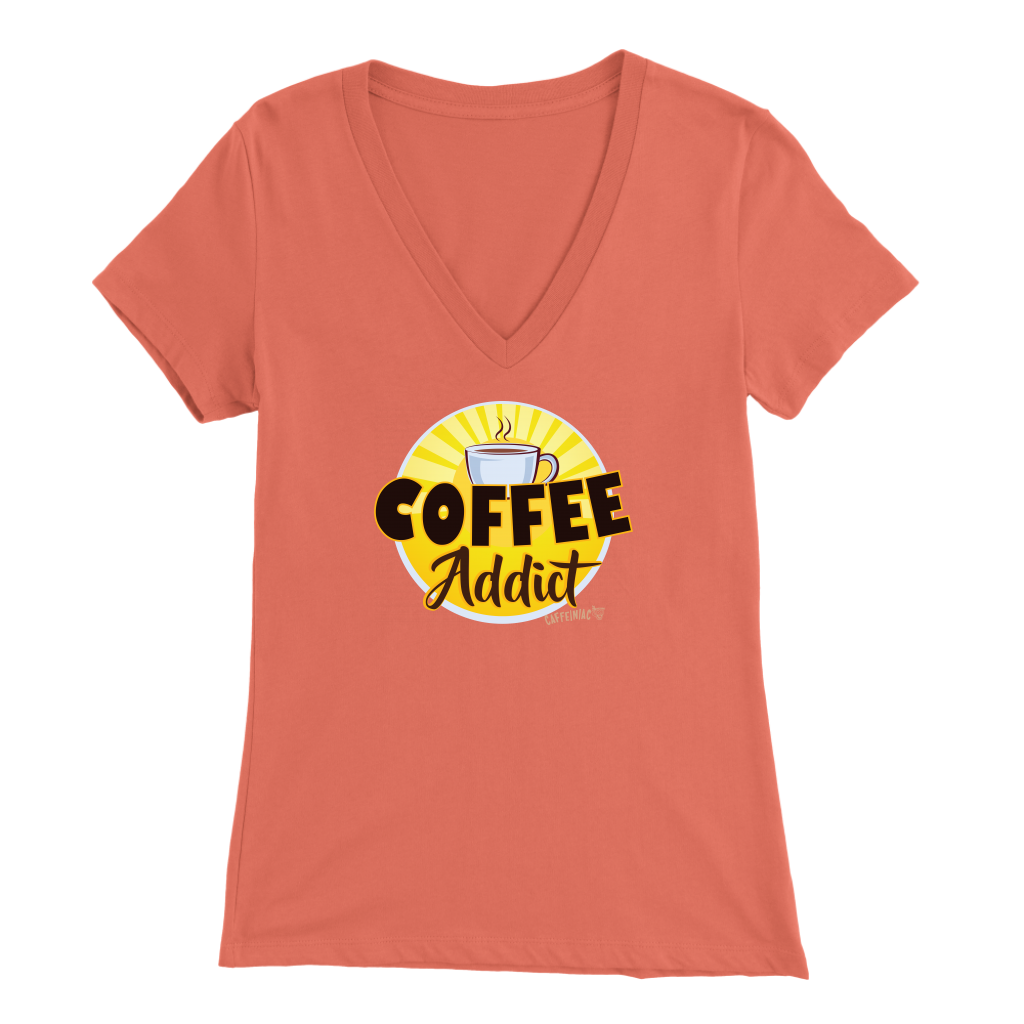 Coffee Addict Womens Bella V-Neck