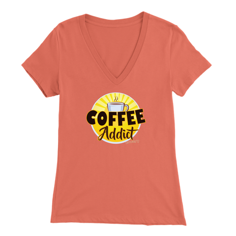 Image of Coffee Addict Womens Bella V-Neck
