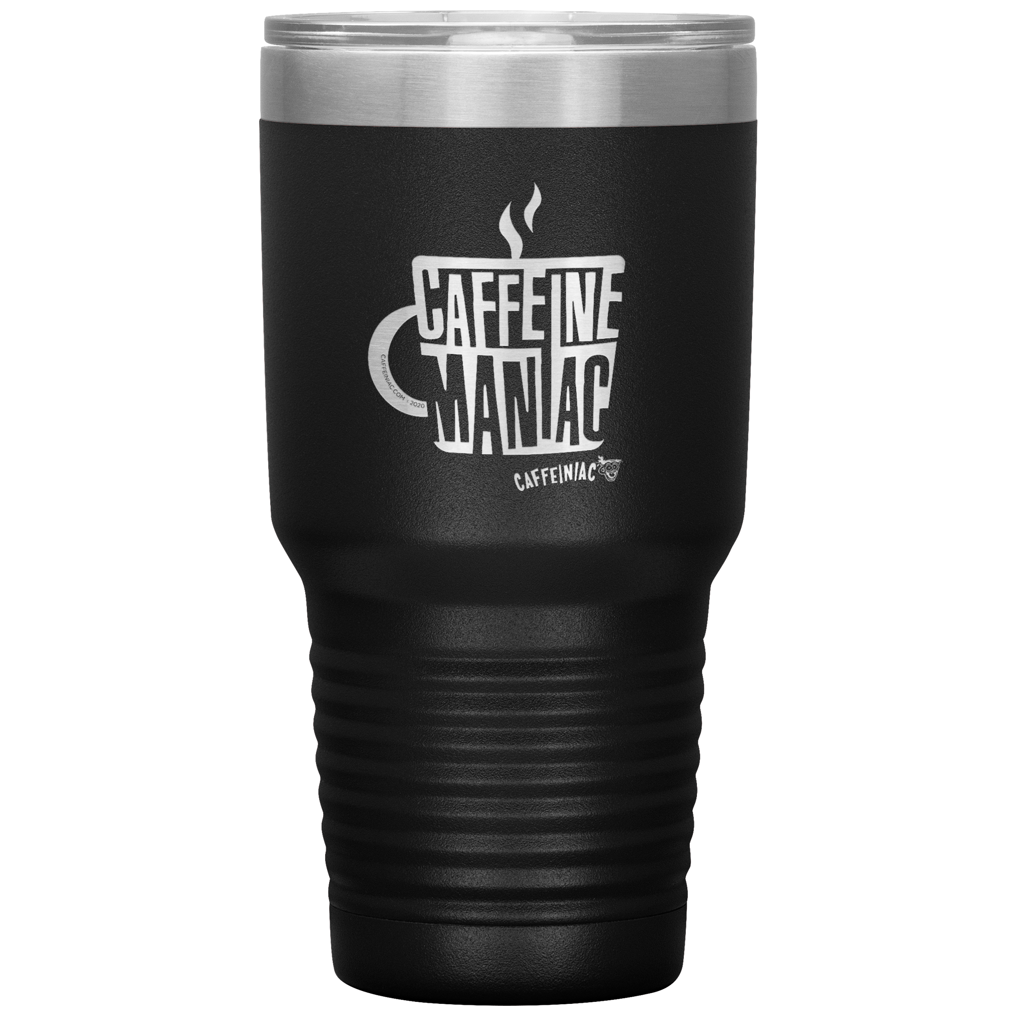 Caffeine Maniac etched Caffeinaic 30oz Vacuum Tumbler