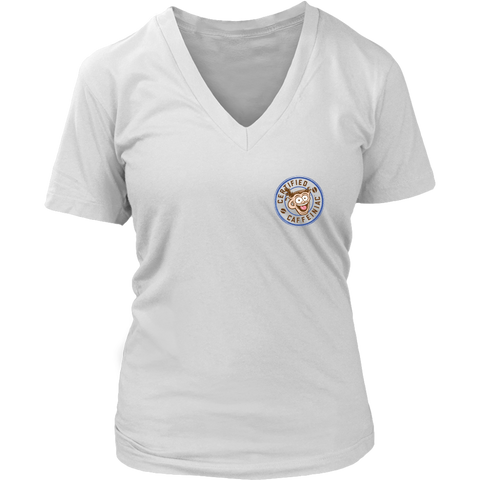 Image of Certified Caffeiniac - District Womens V-Neck