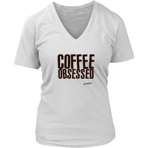 Image of Coffee Obsessed Women's V-Neck Shirt