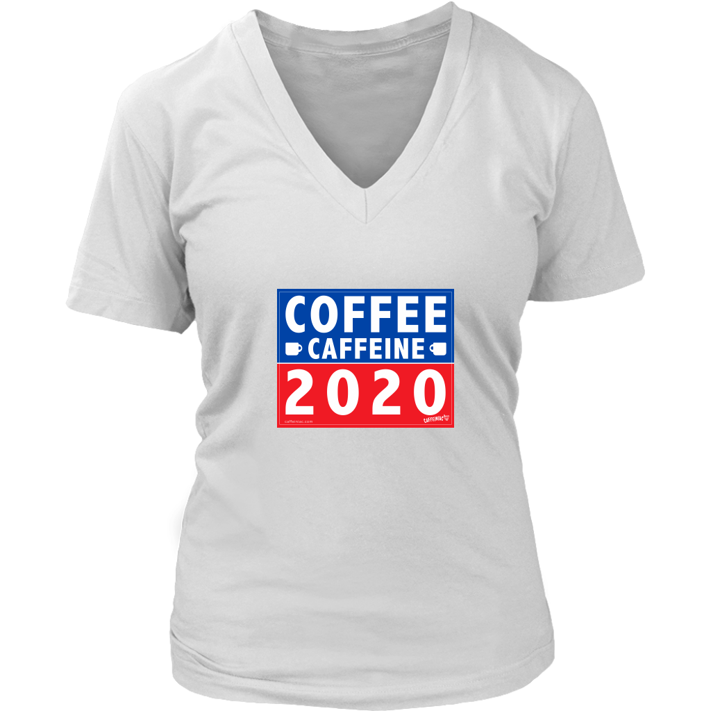COFFEE CAFFEINE 2020 Womens V-Neck