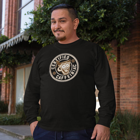 Image of Certified Caffeiniac - Canvas brand Long Sleeve Shirt