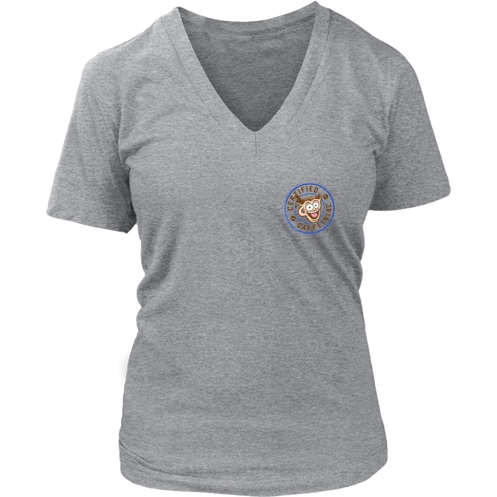 Certified Caffeiniac - District Womens V-Neck