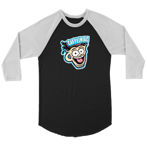 Image of Caffeiniac -  Canvas Unisex 3/4 Raglan