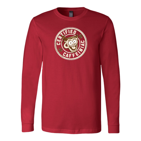 Image of Certified Caffeiniac - Canvas brand Long Sleeve Shirt