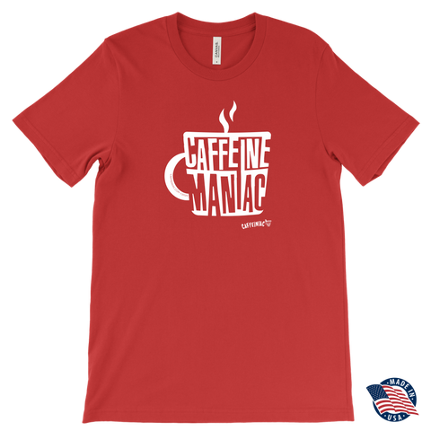 Image of Caffeine Maniac Mens T-shirt by Canvas - Made in the USA