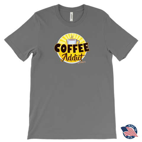 Image of Coffee Addict Mens T-Shirt - Made in the USA