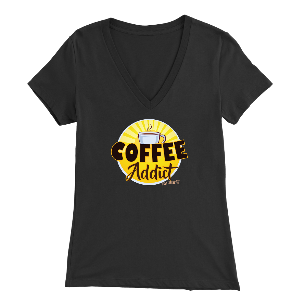 Coffee addict v-neck womens shirt