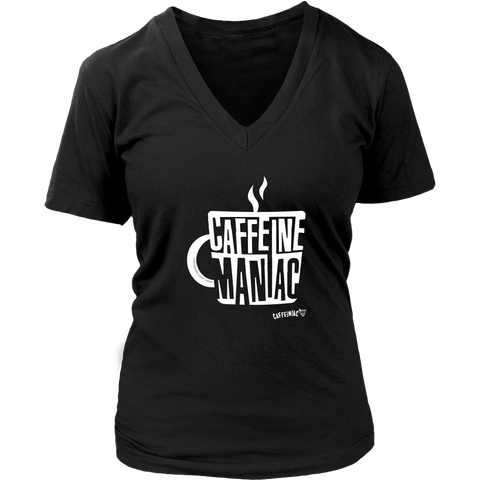 Image of Caffeine Maniac Womens V-Neck by District