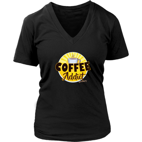 Image of Coffee Addict Womens V-Neck