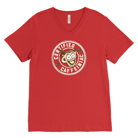 Image of Certified Caffeiniac - Canvas Mens V-Neck