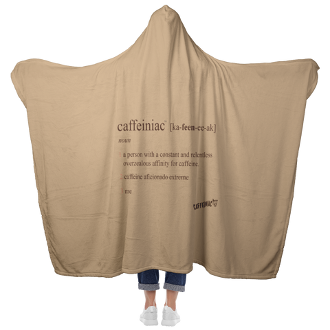 Image of Caffeiniac Defined - Luxurious Hooded Blanket Made in the USA