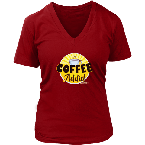 Image of Coffee Addict Womens V-Neck