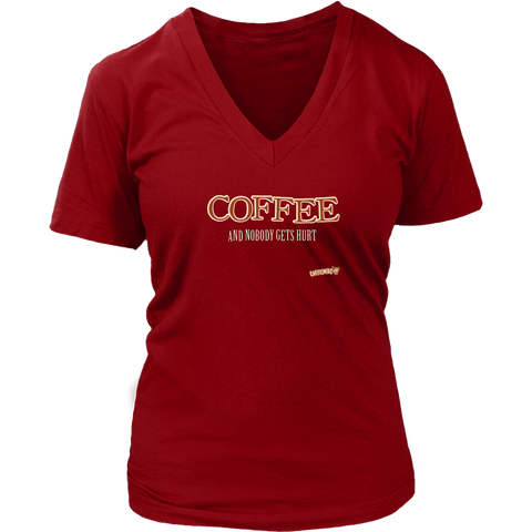 Image of Coffee and Nobody Gets Hurt - District Womens V-Neck