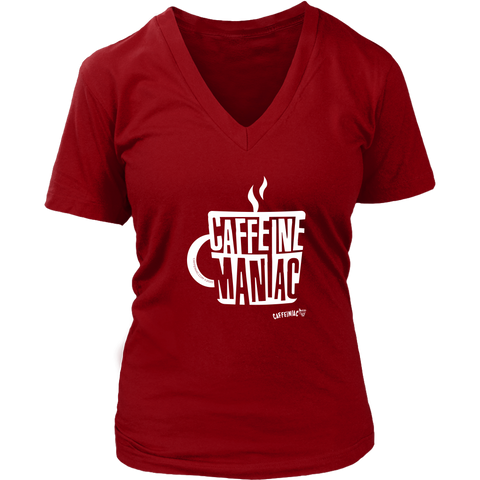 Image of Caffeine Maniac Womens V-Neck by District