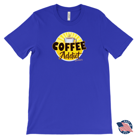 Image of Coffee Addict Mens T-Shirt - Made in the USA