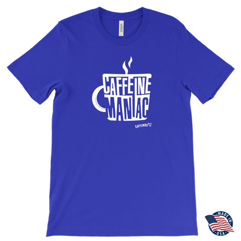 Image of Caffeine Maniac Mens T-shirt by Canvas - Made in the USA