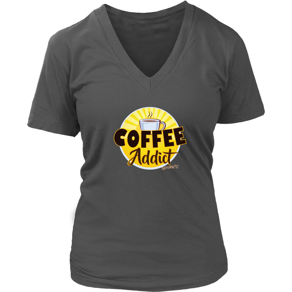 Coffee Addict Womens V-Neck