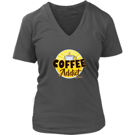 Coffee Addict Womens V-Neck