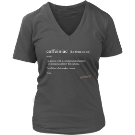 Caffeiniac Defined - District Womens V-Neck