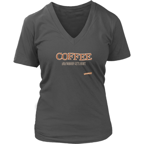 Image of Coffee and Nobody Gets Hurt - District Womens V-Neck