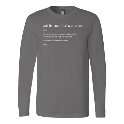 Image of Caffeiniac Defined - Canvas Long Sleeve Shirt