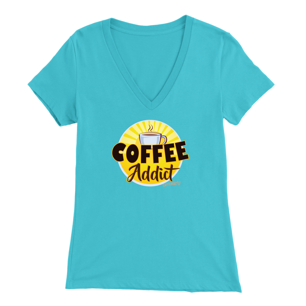 Coffee Addict Womens Bella V-Neck