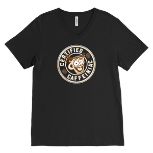 Certified Caffeiniac - Canvas Mens V-Neck