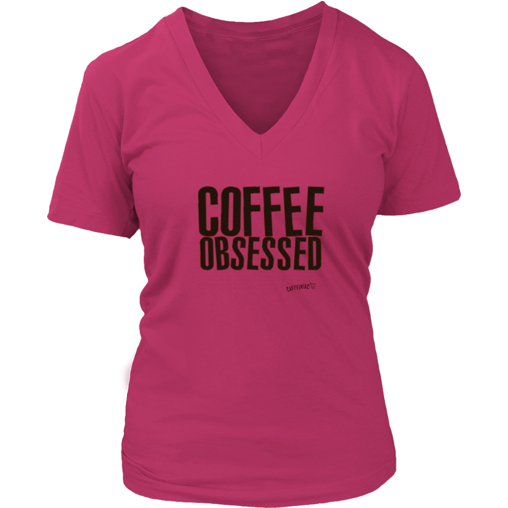 Coffee Obsessed Women's V-Neck Shirt